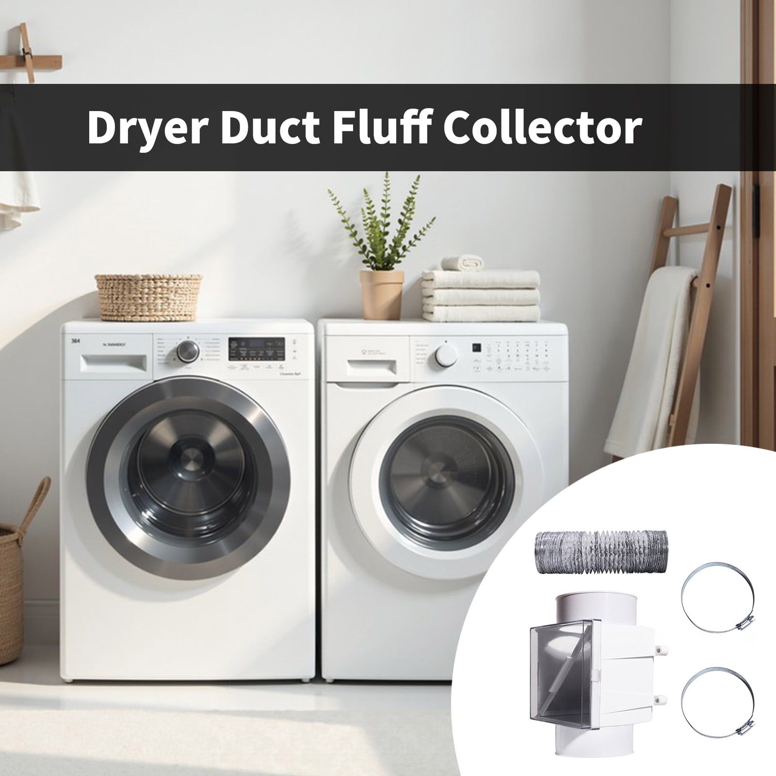 Dryer Outlet Particle Collector Entrap Flame Prevention Filter Reduces Flame Risk Improves Dryer Efficiency 4 Inch Compatible Plan