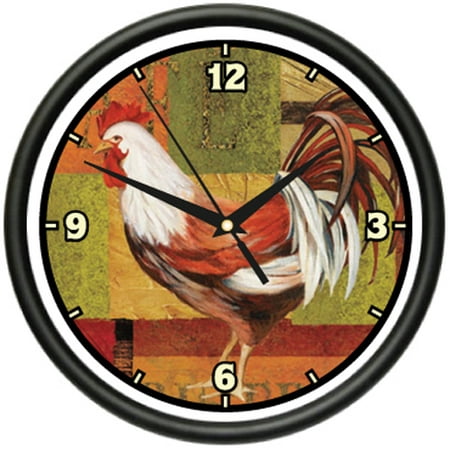 ROOSTER 1 Wall  Clock  farmer kitchen french home decor  