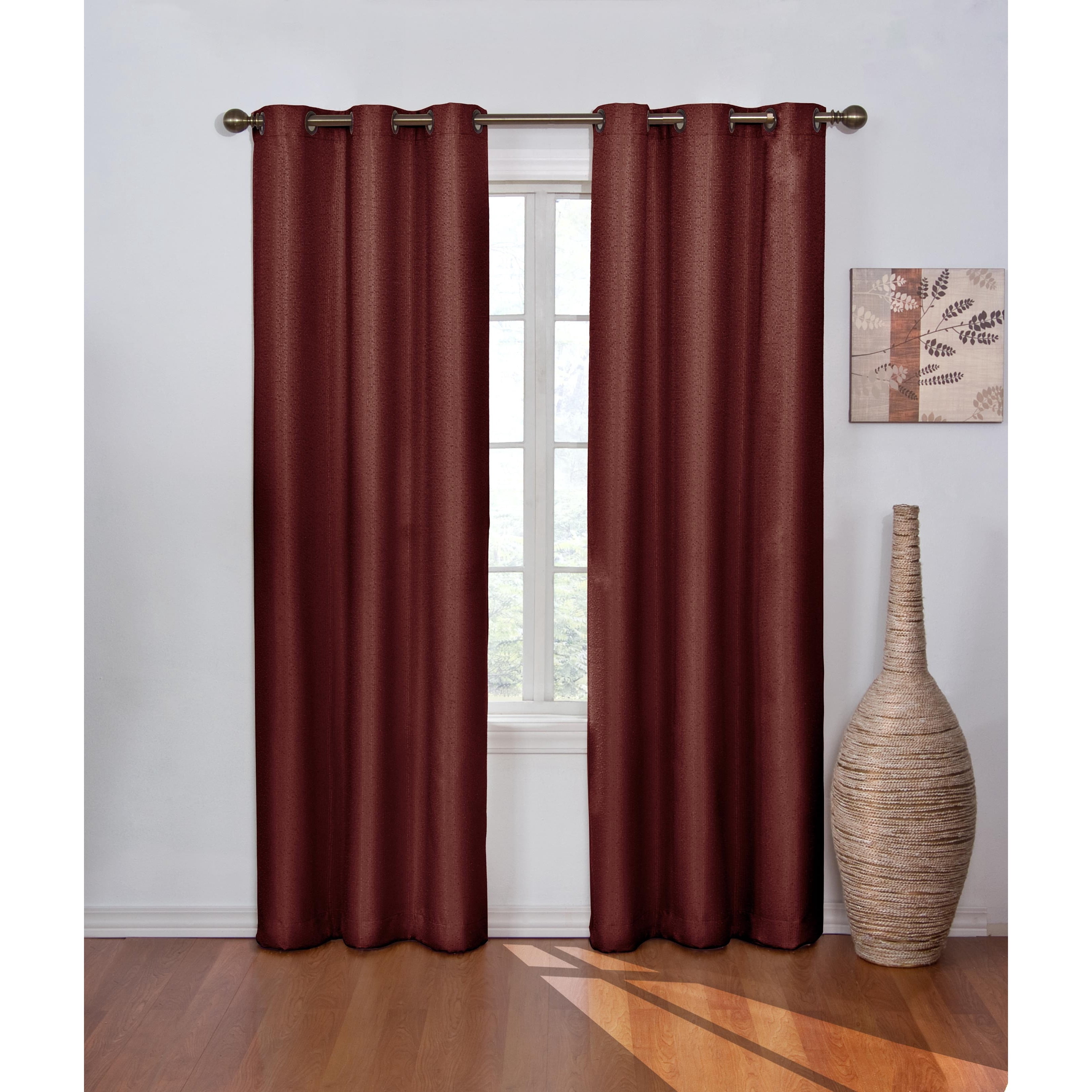Eclipse Madison Solid Blackout Grommet Top Single Window Curtain Panel, Beige, 42 x 63
