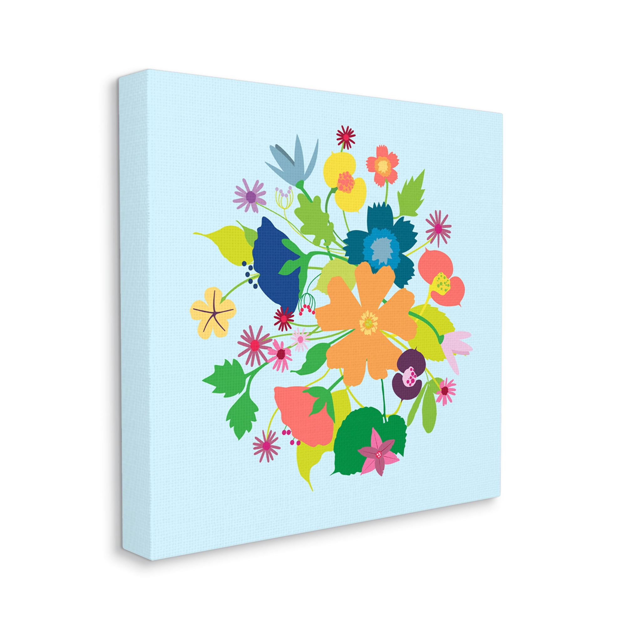 Stupell Industries Modern Spring Petals Botanical & Floral Painting Gallery Wrapped Canvas Art Print Wall Art, 17 x 17