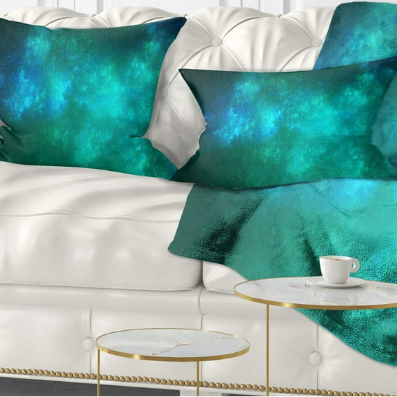 Designart Blue Starry Fractal Sky - Abstract Throw Pillow - 12x20