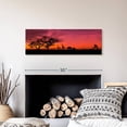thumbnail image 3 of Elephant Stock Panoramic Sunset Safari Wall Art - Panoramic Canvas Wall Art - Living Room Wall Decor - Nature Canvas - Black And Orange Decor - 30" x 10", 3 of 8