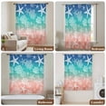 thumbnail image 6 of Blue Teal Pink Ombre Coastal Sheer Curtains 54" Long, Nautical Beach Starfish Coral Summer Light Filering Curtains, Breathable Simi Curtain Privacy Drapes for Kitchen Bathroom Small Window Treatment, 6 of 9