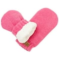 thumbnail image 3 of Jan & Jul baby toddler warm fleece lined thumbless knit mittens for fall winter (S: 3-9m, Watermelon Pink), 3 of 6
