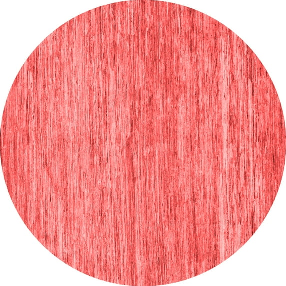 Ahgly Company Machine Washable Indoor Round Abstract Red Modern Area Rugs, 8' Round