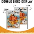 thumbnail image 4 of Welcome Fall Pumpkin Small Decorative Garden Flag, Autumn Beach Coastal Coral Leaves Yard Lawn Outside Decor, Thanksgiving Nautical Crab Starfish Outdoor Home Decoration Double Sided 12.5 x 18, 4 of 6