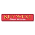 thumbnail image 2 of Key West Cigar Lounge Novelty Sign, Metal Wall Decor - 4x18 inches, 2 of 4