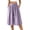 Purple, variant on Women Elastic Waist Wide Leg Culottes Casual Linen-Blend Trousers with Side Pockets Loose Fit for Summer and Everyday Wear