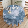 thumbnail image 3 of Blue Round Tablecloth 60 inches Modern Abstract Gradient Blue Geometric Texture Waterproof Oil-Proof Table Cloth Round Table Cover for Holiday Party Picnic Dinner Decor Indoor and Outdoor Use, 3 of 9