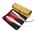 thumbnail image 3 of Hair Tool Organizer Bag with Heat Resistant Mat Removable Travel Storage Case for Hot Air Brushes Curling Irons Honey Jars and Bees Pattern, 3 of 8