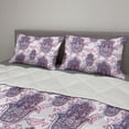 thumbnail image 2 of Hamsa Comforter & Sham Bedding Set, Doodle Ombre Leaves and Circles with Motif of Importance from East, 3 pcs Duvet Set Microfiber Filling Quilt, 5 Sizes, Hot Pink and Lavender, by Ambesonne, 2 of 4