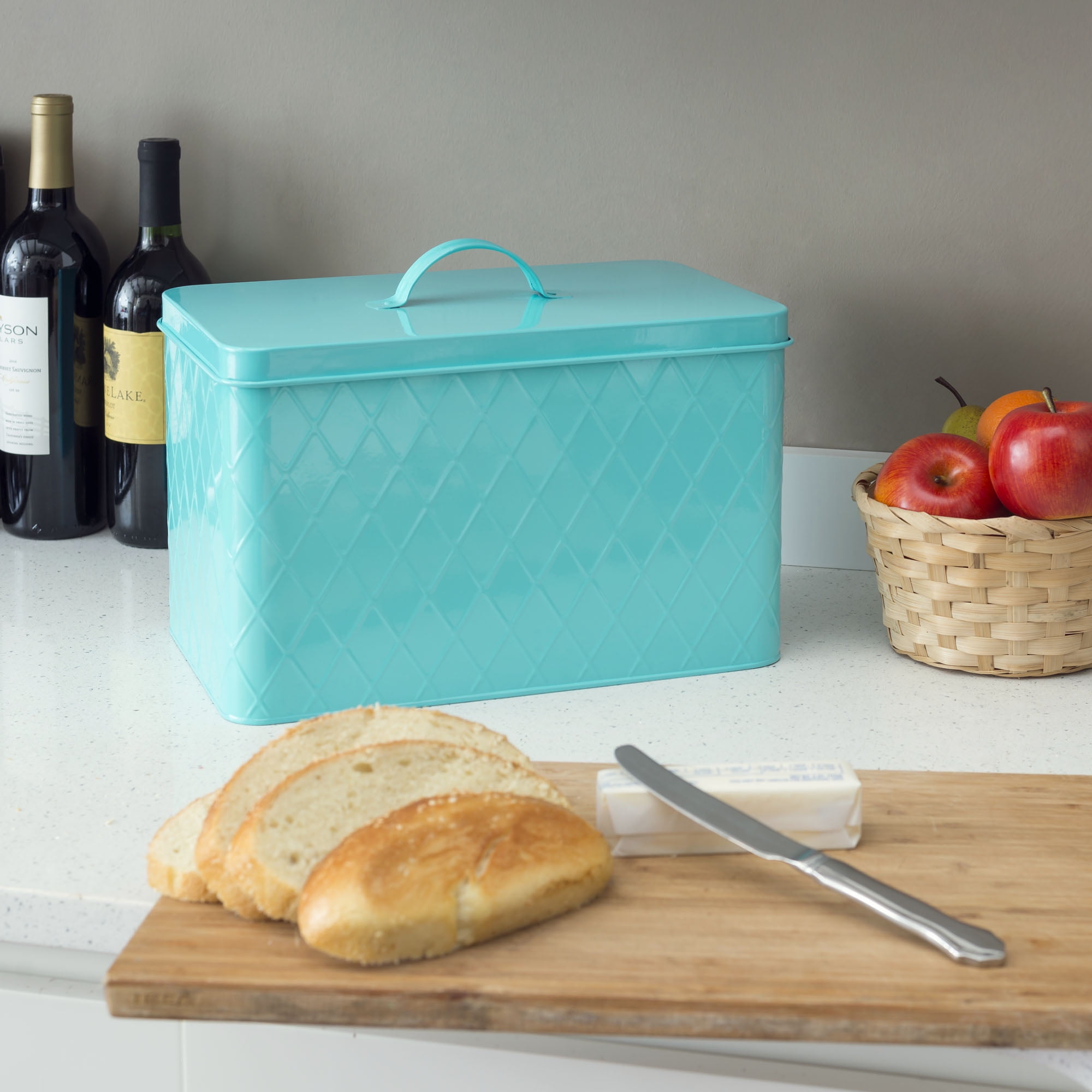 Tin Bread Box, Turquoise