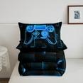 thumbnail image 4 of Erosebridal Teen Gamer Gaming Bedding Sets King with Comforter, Black and Blue, Lightweight, 3pcs, 4 of 6