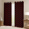 thumbnail image 2 of Feelyou Polkadot Blackout Curtains Set of 2 (52x84 Each), Black Red Window Curtains, 2 of 6
