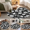 thumbnail image 5 of Black Flowers Round Area Rug 4 FT, Non Slip Indoor Outdoor Rug, Watercolor Vintage Floral Leaves Country Washable Soft Circular Carpet Non-Shedding Floor Mat for Coffee Table Nursery Foyer Balcony, 5 of 8