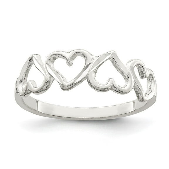 Auriga Fine Jewelry 925 Sterling Silver Heart Ring Size 7for Women