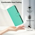 thumbnail image 6 of Wallet Case Compatible for iPhone 13 Mini, PU Leather Magnetic Closure Protective Flip Folio Case with 3 Card Holder and Wrist Strap Cover Women Men,Green,For iPhone 13 Mini, 6 of 7