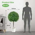 thumbnail image 2 of 25.6" Artificial Boxwood Topiary Ball Trees: 2 Pack Fake Shrubs with Spike –  Resistant & Fade Resistant Faux Bushes,  Spring Artificial Plants for Outdoor Indoor Front Porch Garden, 2 of 7