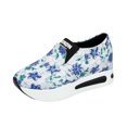 thumbnail image 3 of YOUYEDIAN Sneakers for Women Fashion Wedge Block Heel Floral Print Versatile Sneakers Casual Outdoor Non Slip Round Toe Shoes, 3 of 4
