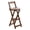 Brown, variant on Solid Wood Barstool Chairs Counter Height Stool Folding Barstools Dining Chair with Backrest and Footrest,Bamboo Wood Foldable Outdoor Leisure Chair for Home Kitchen