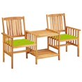 thumbnail image 1 of vidaXL Garden Chairs with Tea Table and Cushions Solid Acacia Wood, 1 of 5