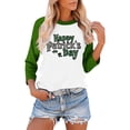 thumbnail image 4 of Odbmxy Holiday Womens Plus Tshirts 3/4 Sleeve St. Patrick's Day Womens Shirt Green Soft Graphic Regular Leisure Shirts, 4 of 5