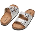 thumbnail image 4 of Alpine Swiss Womens Double Strap Slide Sandals EVA Sole Flat Comfort Shoes, 4 of 6