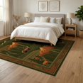 thumbnail image 3 of ODIKA 6'x9' Washable Area Rug Wildlife Motif Livingroom Neutral Cabin Border Large Southwestern Refined for Family Room, Living Room, Master Bedroom, Non-Slip, Easy Care, 3 of 7