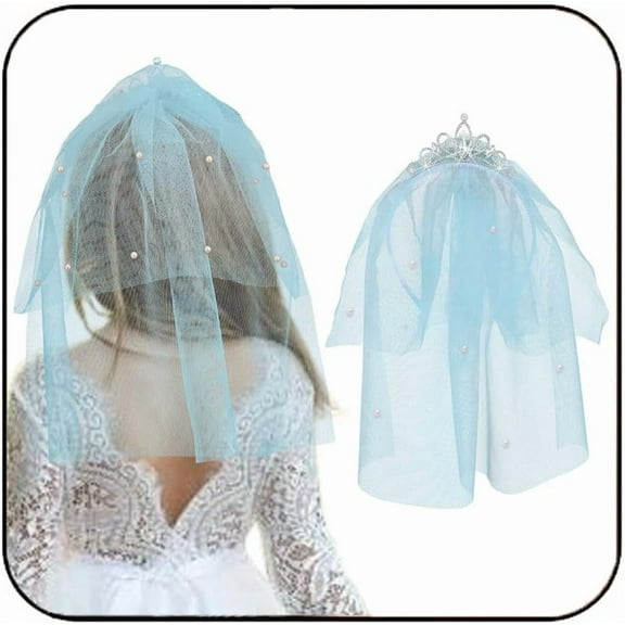 YooGuoGuo Princess Tiara headband Veil Short 2 Tier Rhinestones Bridal Veil Hairband Costume Party Headpiece Hair Accessories