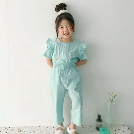 

Toddler Baby Girl Summer Clothes Ruffle Sleeveless Romper One-Piece Backless Jumpsuit Playsuit Overalls Outfits