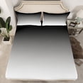 thumbnail image 2 of jejeloiu Ombre Effects Queen Sheet Sets,Gradient Pattern Theme Flat Sheet,White Gray Queen Fitted Sheet For Adults,Microfiber Bedroom Decor,4-Piece, 2 of 7