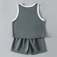 thumbnail image 5 of LEKWK Unisex Kids 2-Piece Sport Set Sleeveless Contrast Trim Tank Top Matching Shorts Outfit Little Kid Breathable Mesh Activewear Daily Playwear Suit, 5 of 9