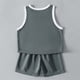 thumbnail image 5 of Conjuntos de camiseta sin mangas con cuello redondo para niños, camiseta sin mangas de color liso con cuello redondo y pantalones cortos con cintura elástica, conjunto de dos piezas de poliéster para, 5 of 9
