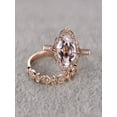 thumbnail image 2 of Antique 1.50 carat Round Cut Morganite and Diamond Halo Bridal Set in Rose Gold: Bestselling Design, 2 of 2