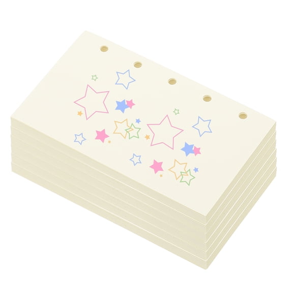 Uxcell Colored Loose Leaf Paper, 4.1" x 2.5"(A8) 300 Sheets 5 Holes Punched 150GSM Blank Binder Refill Paper Supplies for Office Note Taking Teacher Planner Journal Notebook, Beige