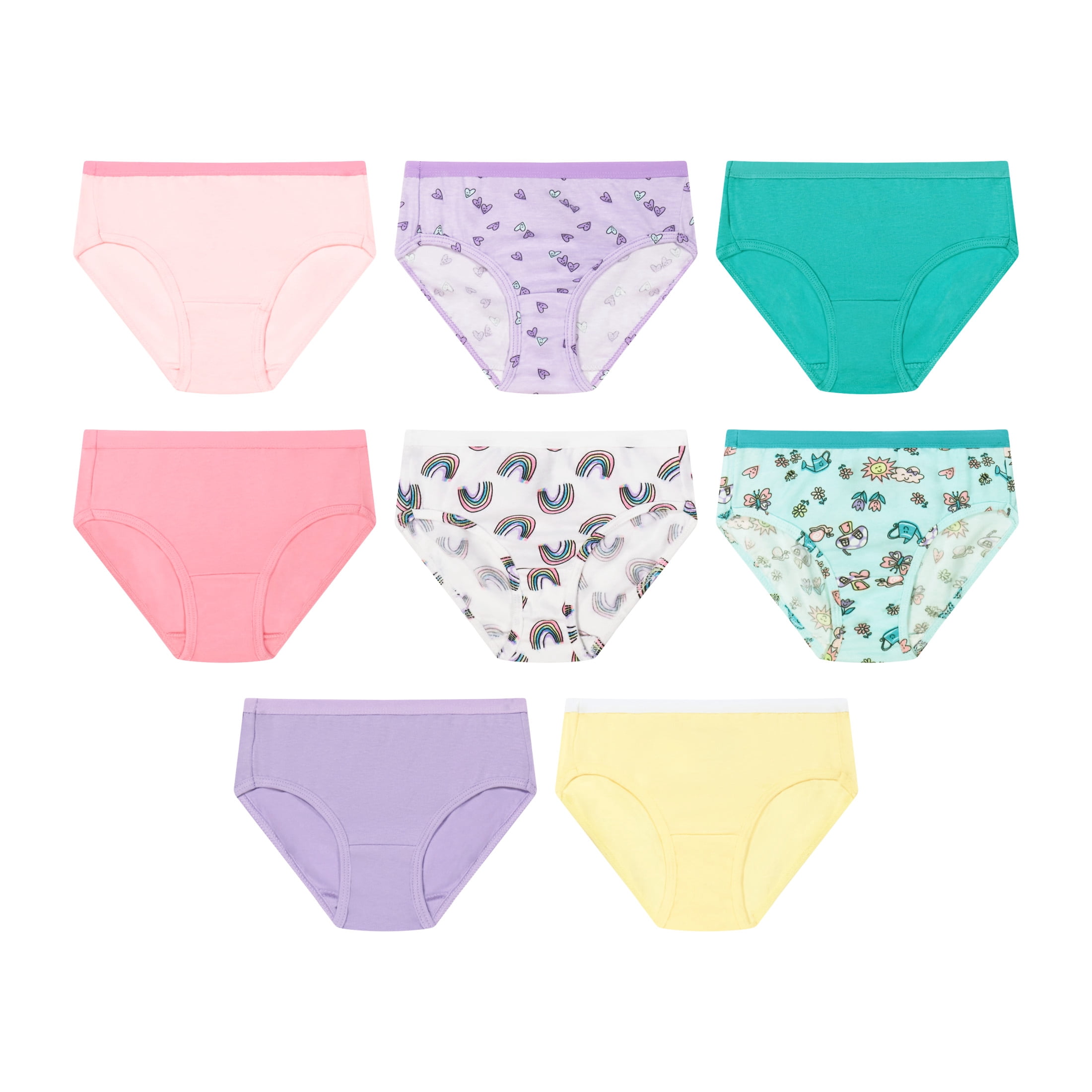 Hanes Infants/Toddlers Underwear Briefs Pack, 8-Pack, Cotton Stretch Toddler Underwear, Comfort Girls' Panties