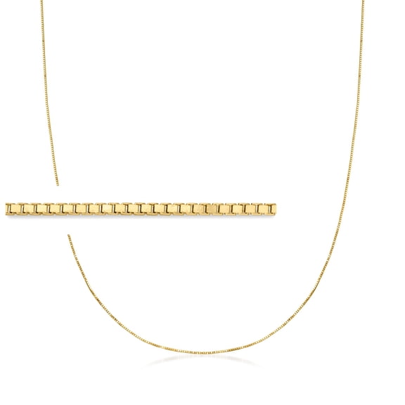 Pure Collection by Ross-Simons 0.6mm 14kt Yellow Gold Box-Chain Necklace, Women's, Adult