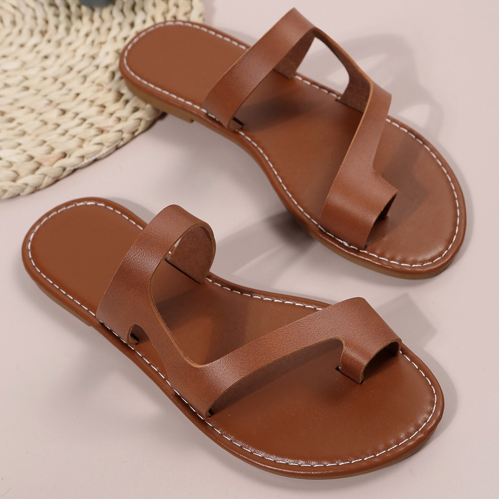 🌼 Closed Toe Ankle Strap Flat Sandals | Shopee Philippines