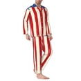 thumbnail image 2 of Fotbe America Flags2 Pijama de Hombre con Estampado de Manga Larga, Conjunto de 2 Piezas, Ropa de Dormir Suave y Cómoda con Bolsillos-Large, 2 of 7