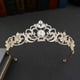 thumbnail image 2 of Zhuge Tiara de boda para novia, diadema de princesa, corona nupcial, joyería para el cabello con diamantes de imitación de cristal, decoración para novia, cumpleaños, graduación, boda (oro), 2 of 3
