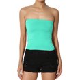thumbnail image 1 of TheMoogan Women's Built in Shelf Bra No-Slip Cotton Cropped Tube Top With Side Ruching, 1 of 7