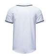 thumbnail image 3 of Men's Button Baseball Uniforms, Blank Softball Uniforms, Hip Hop Trendy Short Sleeve Activity Shirts black—S D01, 3 of 5