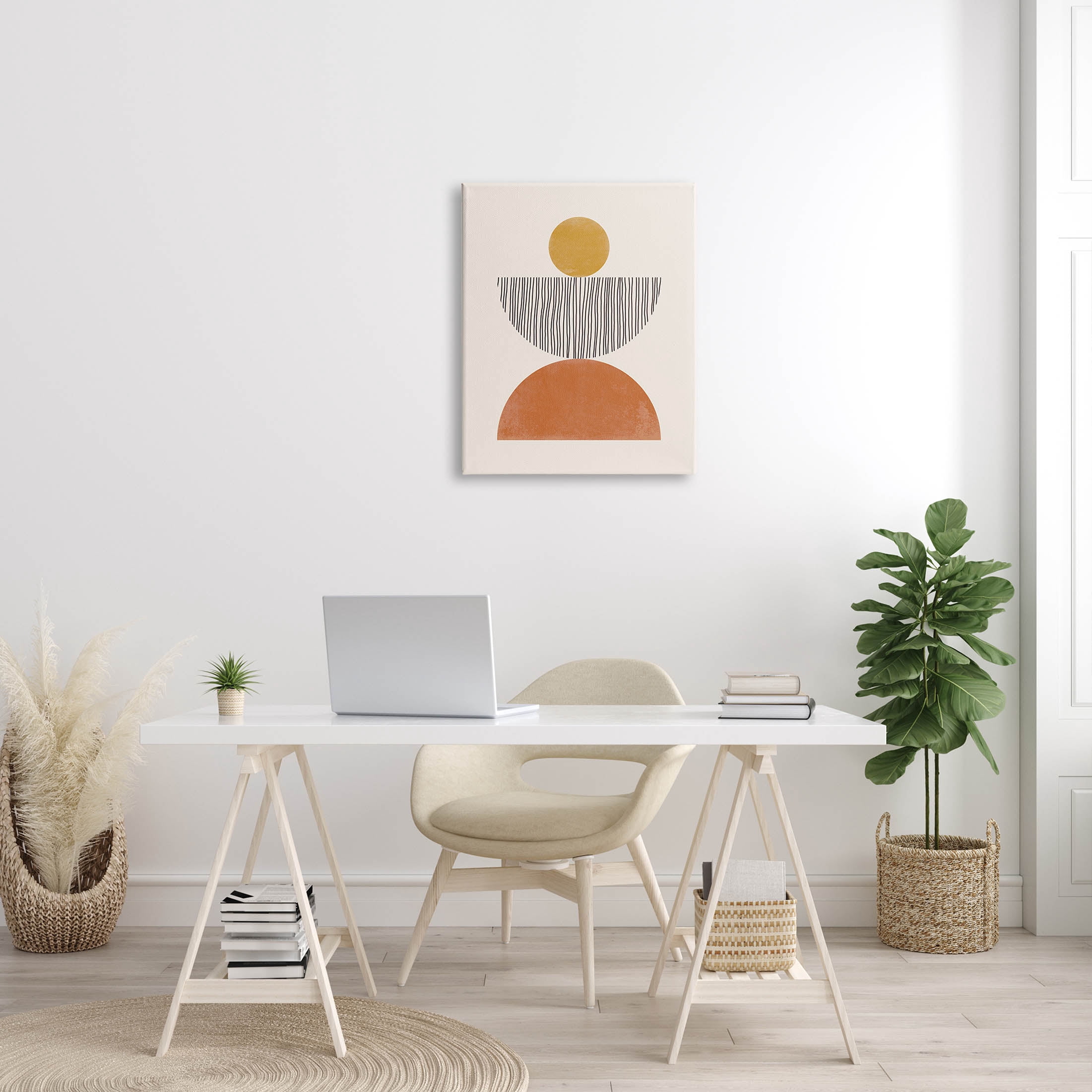 Stupell Industries Modern Balancing Shapes Stripes Pattern Graphic Art Gallery Wrapped Canvas Print Wall Art, Design by JJ Design House LLC