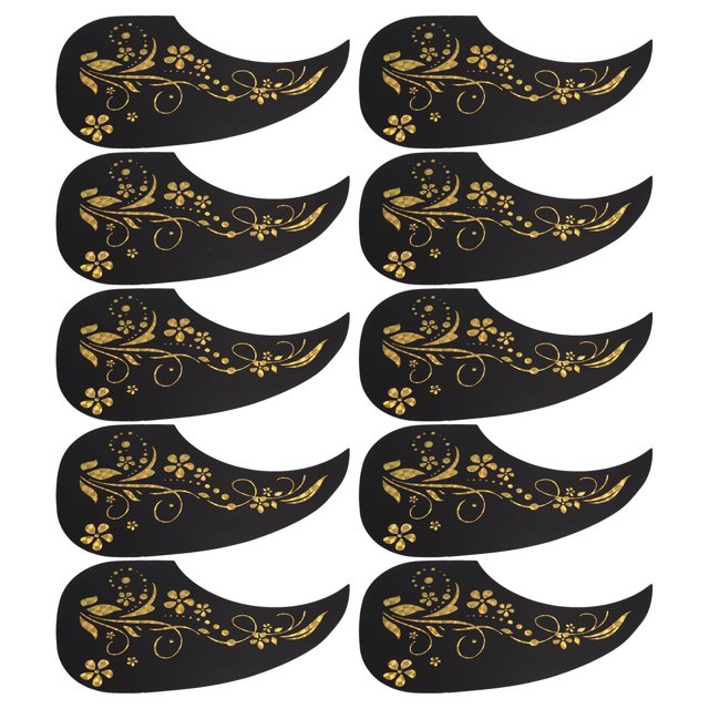 Golpeador De Guitarra Acústica, Golpeador De Guitarra De PVC Duradero, Patrón Floral De 10 Piezas Para Protección OTVIAP Oro