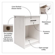 Ameriwood Home Edgewater Nightstand with Drawer in Gray Oak