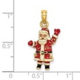 thumbnail image 3 of Solid 14k Yellow Gold 3-D Enamel SANTA Charm Pendant - 24mm x 14mm, 3 of 6