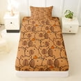 thumbnail image 3 of Erosebridal Cartoon Capybara Twin Sheet Sets 3pcs For Kids,Kawaii Animal With Fruit Orange Bedding For Boys Girls,Luxury Bedroom Decor, 3 of 5