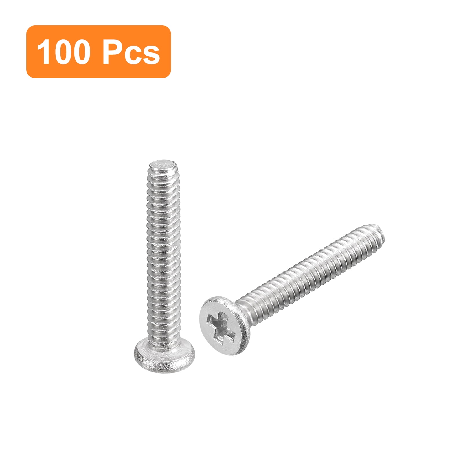 Unique Bargains Flat Round Head Phillips Drive Machine Screws Silver Tone M1.6-0.35 x 10mm