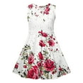 thumbnail image 4 of Gamivast Girls Flowy Summer Tank Dresses Floral Printed Crewneck Sleeveless A-Line Dresses Tiered Casual Sundress for Kids White Vestidos De Verano Para Niña, 4 of 7