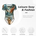 thumbnail image 4 of Balery Red Blue Dragon Battle Epic Body de cuello redondo de manga corta para mujer Tops de manga corta Tops básicos-Medium, 4 of 7